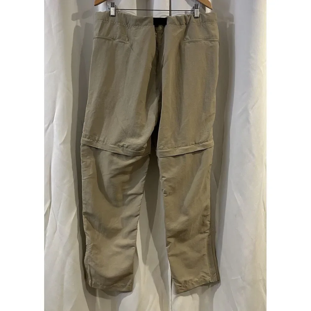 The North Face convertible Pants Mens Large Tan‎ Zip Off Belted Outdoor 40X32